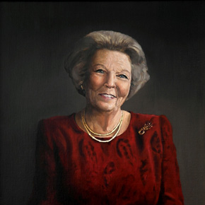 Portret van Koningin Beatrix door portretschilder Daniël van Kreuningen